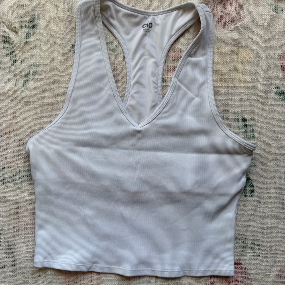 ALO Yoga White Crop Top